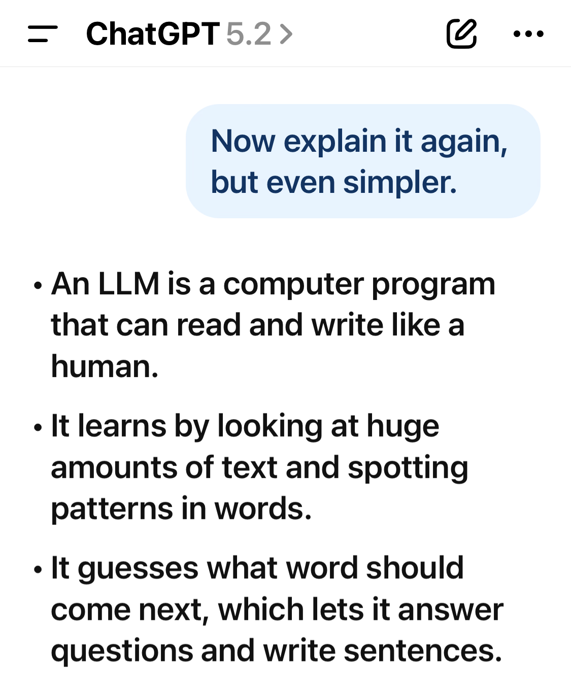 A simple answer plus a follow-up question