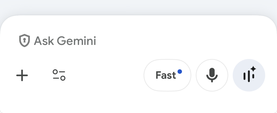 Gemini home screen / prompt box