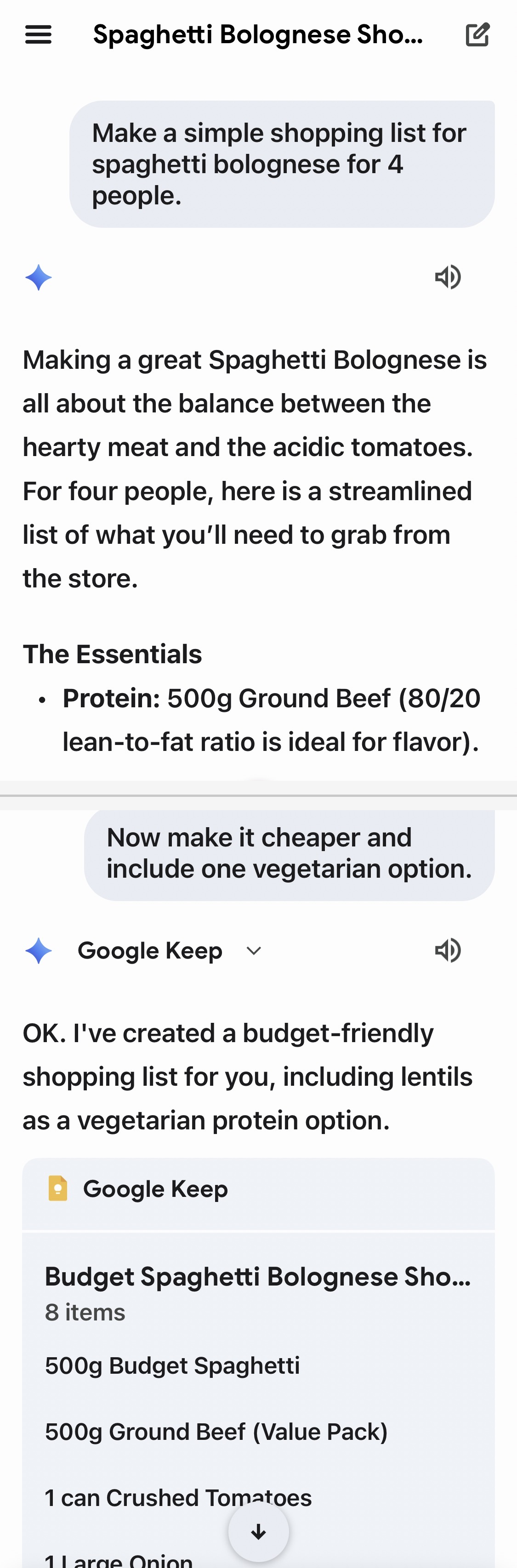Example conversation: prompt -> answer -> follow-up