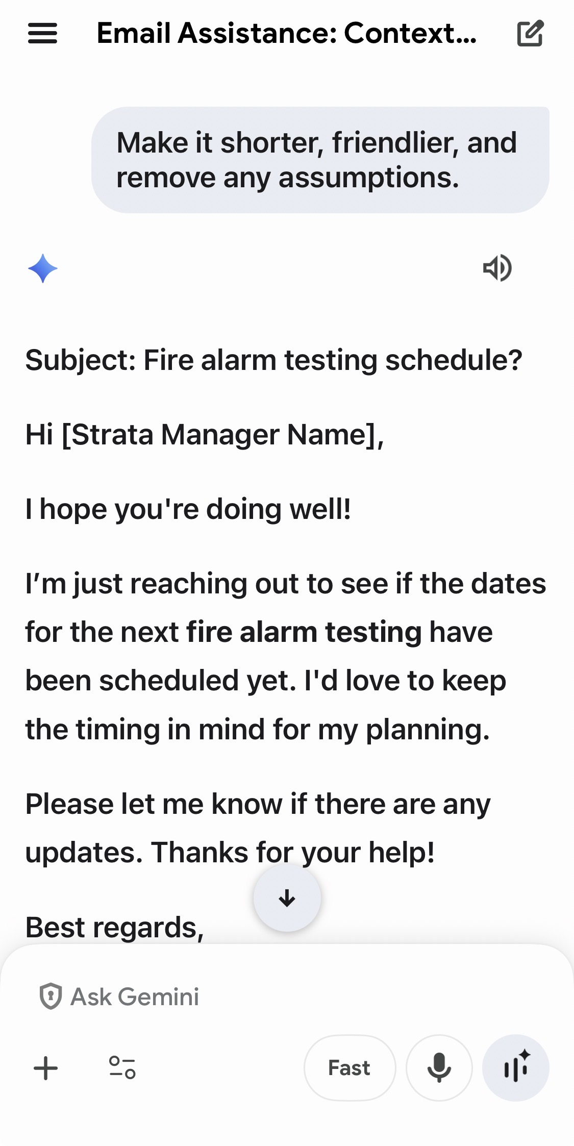 Example: follow-up prompt refining the answer