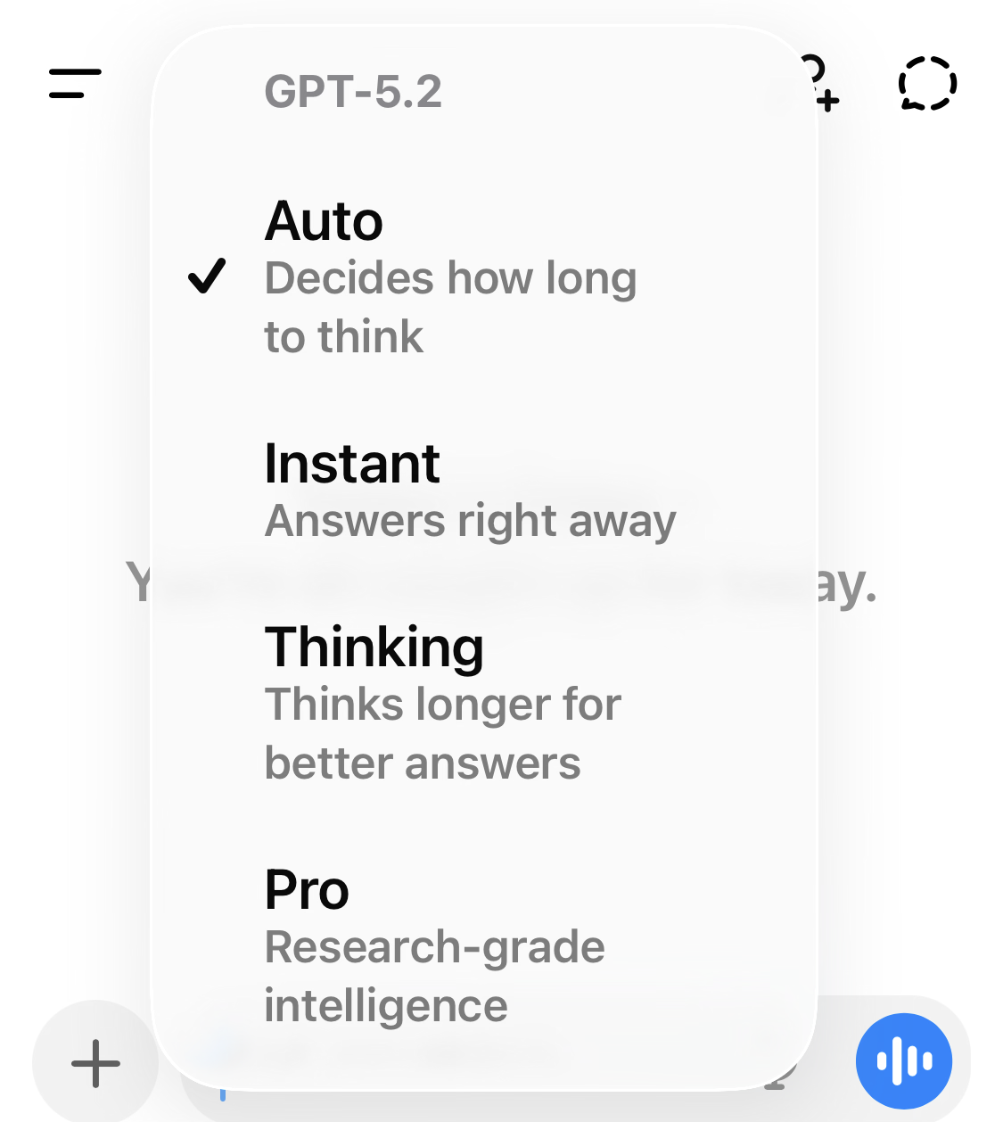 ChatGPT plan page / model picker (if visible)