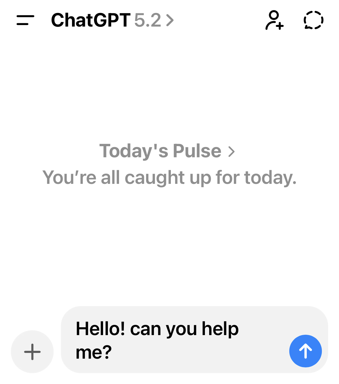 Chat screen with the message box